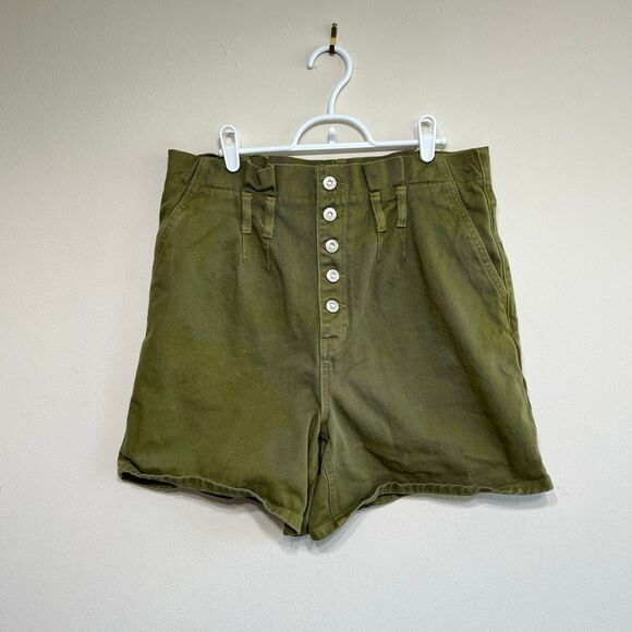 Free People Olive Green Ombré Utility Shorts 8 Women - Picture 1 of 10